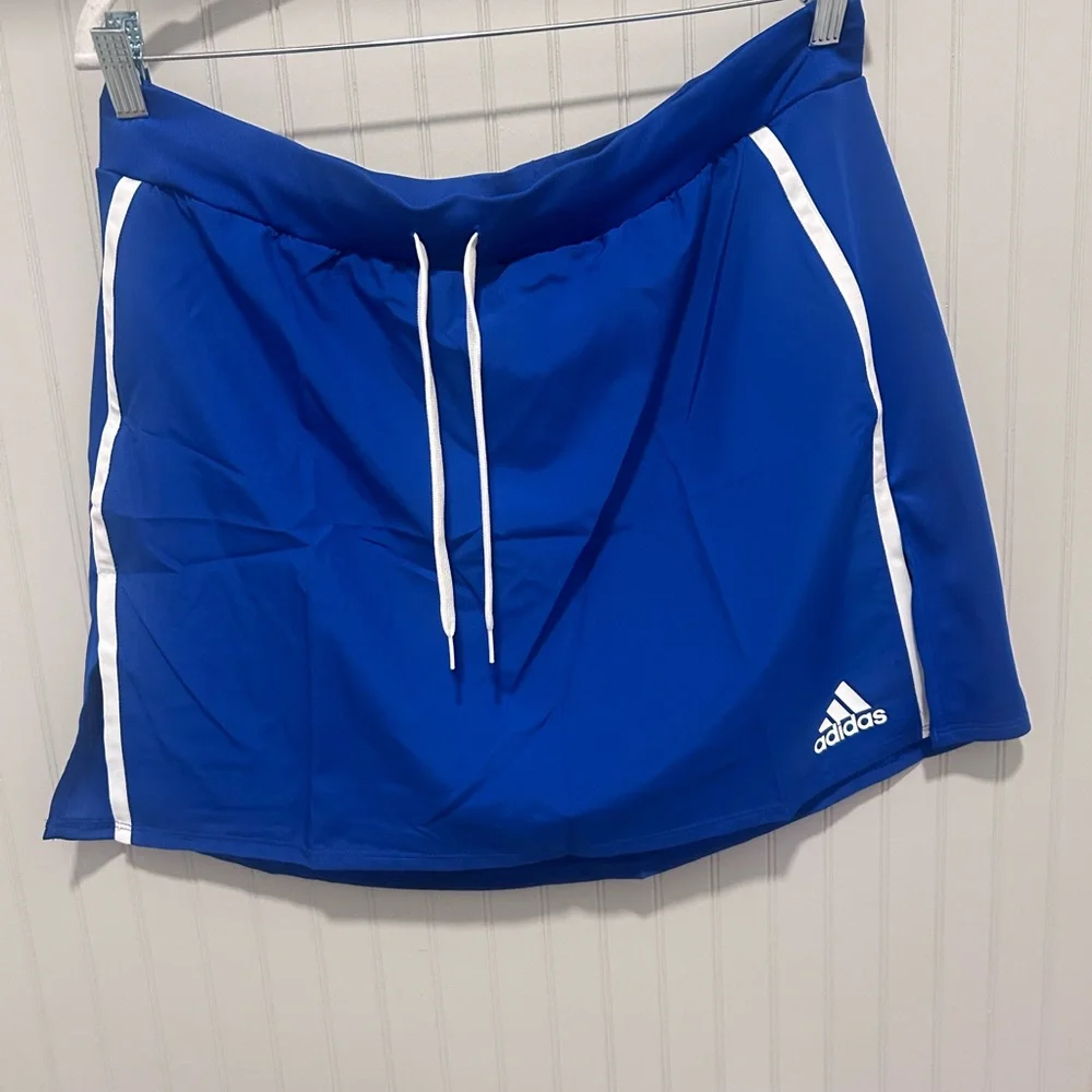 Adidas Royal Blue Skort with White Trim - Picture 3 of 4